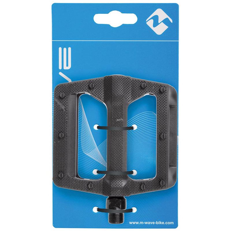 Load image into Gallery viewer, M-Wave Steady K6 Platform Pedals, Body: Composite, Spindle: Cr-Mo, 9/16'', Black