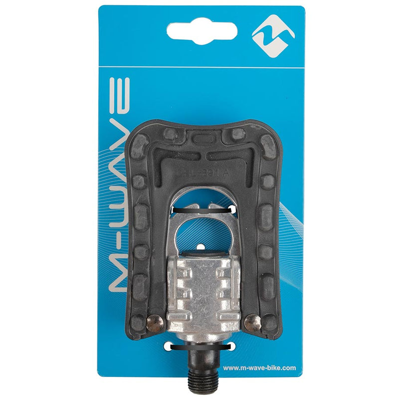 Load image into Gallery viewer, M-Wave Steady F1 Pedals Body: Aluminum, Spindle: Cr-Mo, 9/16'', Black, Pair