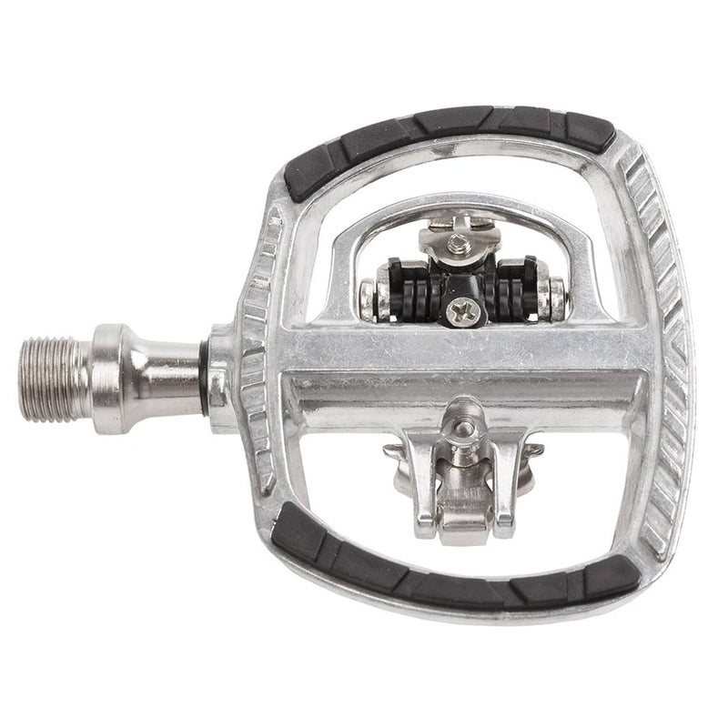 Load image into Gallery viewer, M-Wave DRAG-T1 Dual Sided Pedals, Body: Aluminum, Spindle: Cr-Mo, 9/16'', Silver, Pair