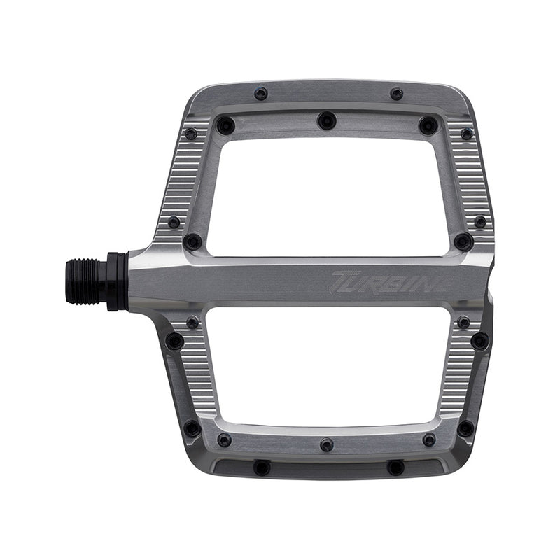 Load image into Gallery viewer, Raceface Turbine Platform Pedals, Body: Aluminum, Spindle: Cr-Mo/Steel, 9/16'', Silver, Pair