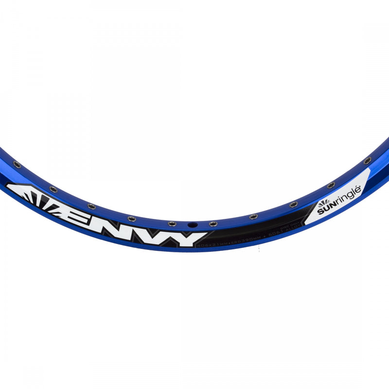Load image into Gallery viewer, Envy FT Sun Ringle 20in Envy FT Blue 36 Eyeletted Spoke Holes and Welded Seam