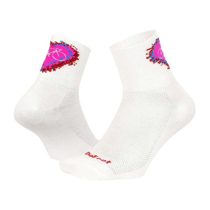 Load image into Gallery viewer, DeFeet Aireator 2-3" Cuff Socks, White/Pink, M, Pair
