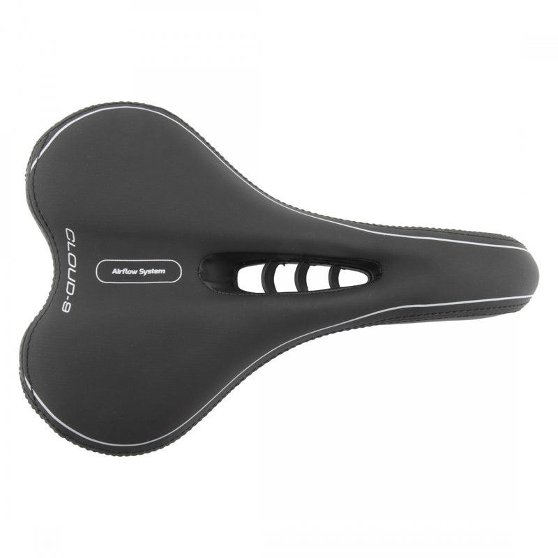 Load image into Gallery viewer, Cloud-9 Unisex Bicycle Comfort Seat - Black Emarald Cover Steel Rails