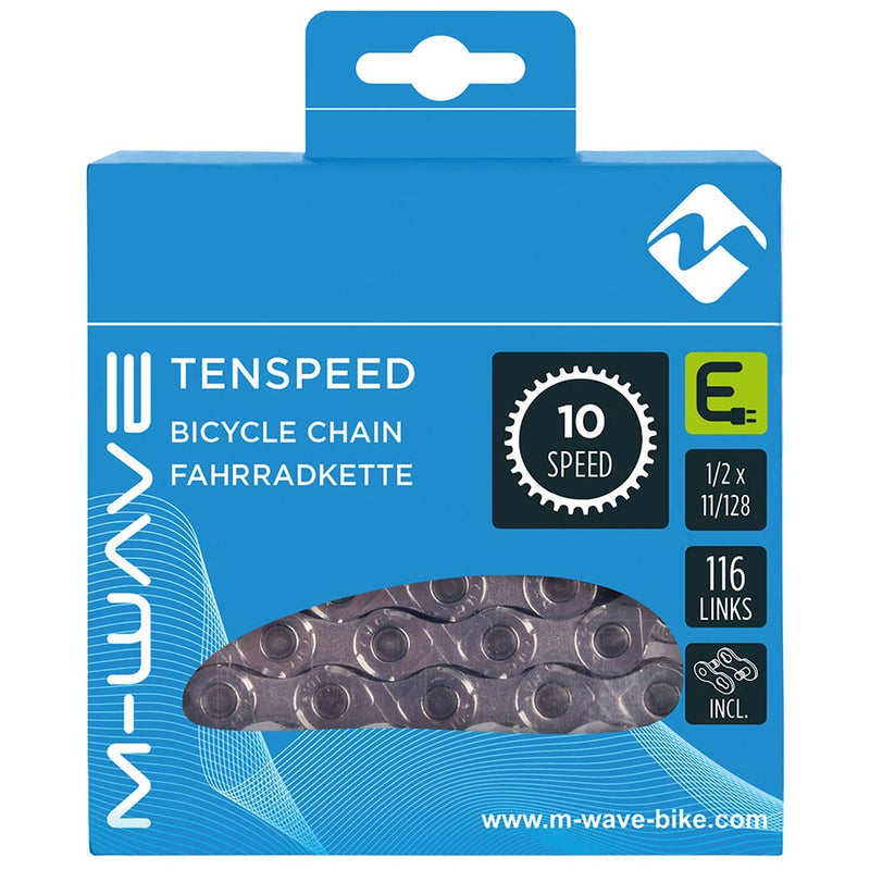 Load image into Gallery viewer, M-Wave Tenspeed E Chain Speed: 10, 11/128'', Links: 116, Silver