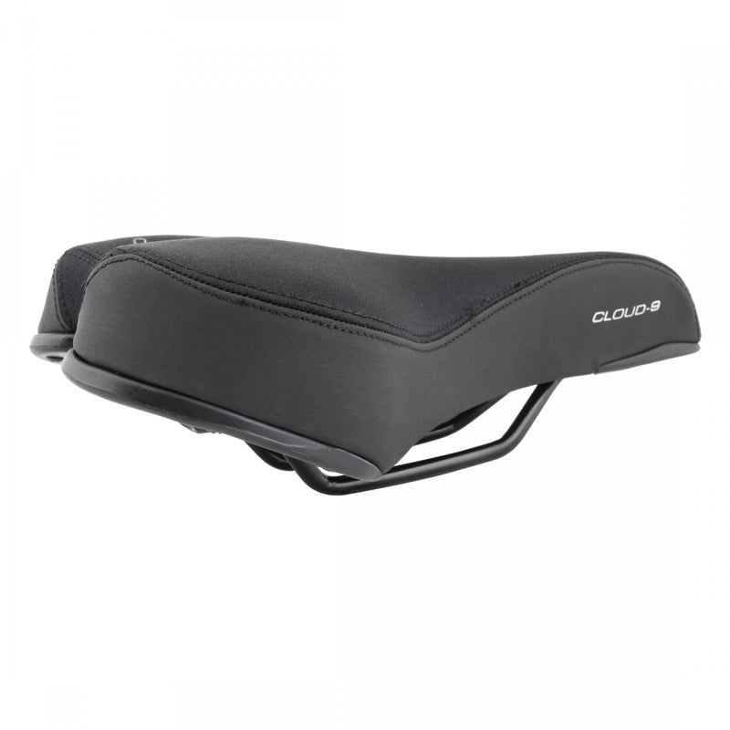 Load image into Gallery viewer, Cloud-9 Mens Bicycle Comfort Sport Seat Anatomic Relief - Black Steel Rails