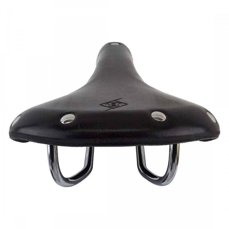 Load image into Gallery viewer, Origin8 Classic Saddle - Black Leather 155mm Width Chromoly Rails