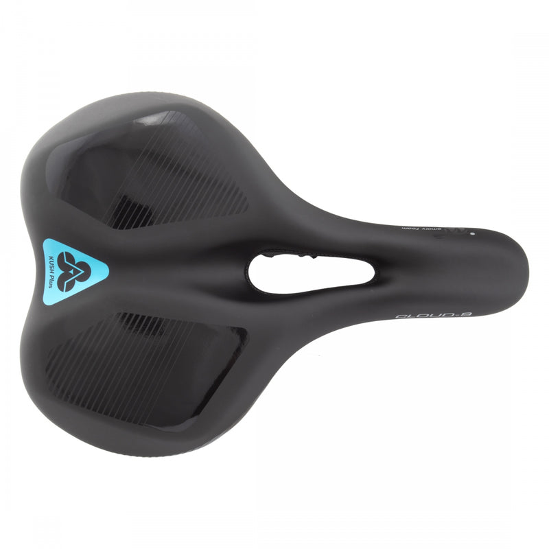 Load image into Gallery viewer, Cloud-9 Unisex Wide Sport Saddle Kush Plus Relief Channel - Black 190mm Width