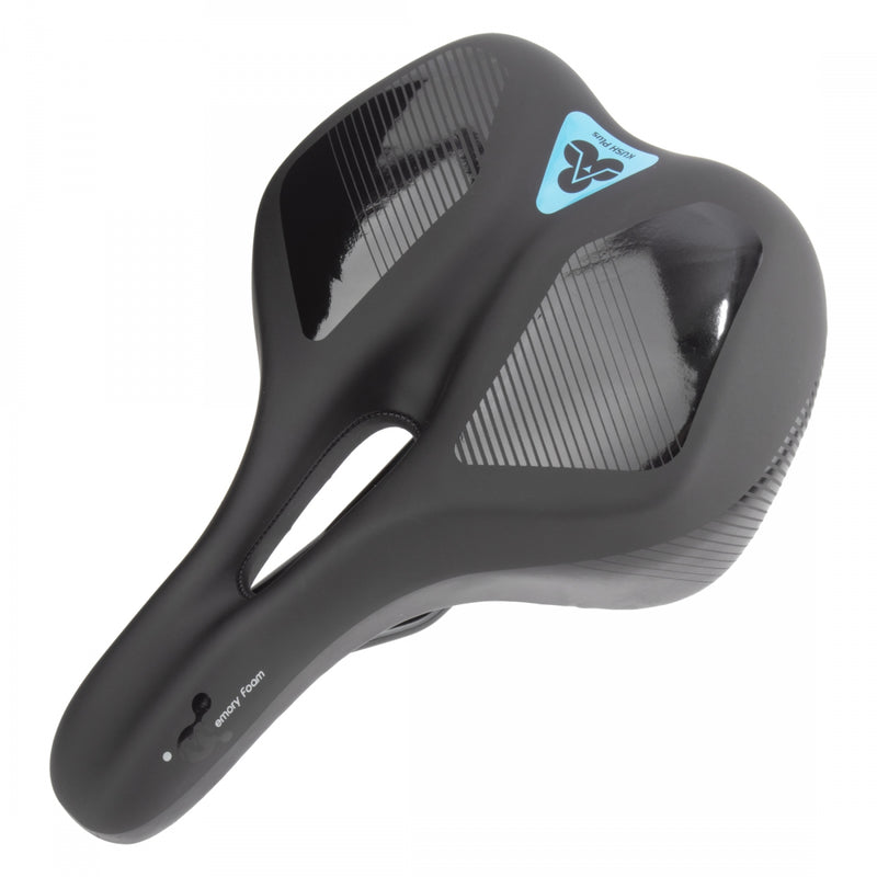 Load image into Gallery viewer, Cloud-9 Unisex Wide Sport Saddle Kush Plus Relief Channel - Black 190mm Width