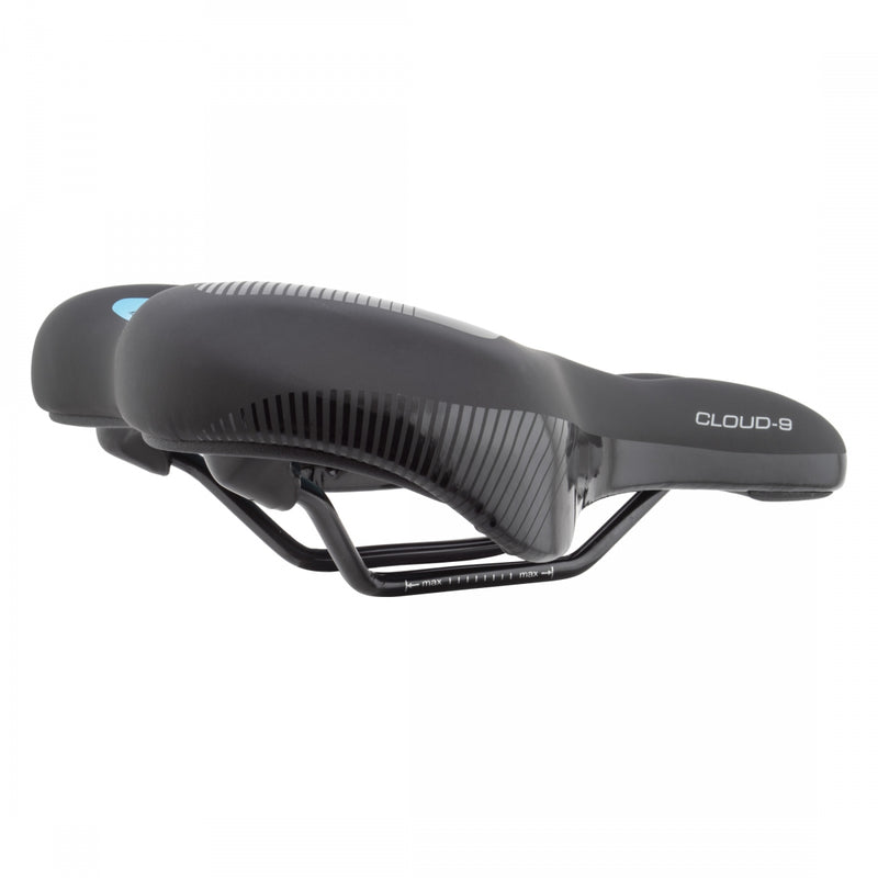 Load image into Gallery viewer, Cloud-9 Unisex Wide Sport Saddle Kush Plus Relief Channel - Black 190mm Width
