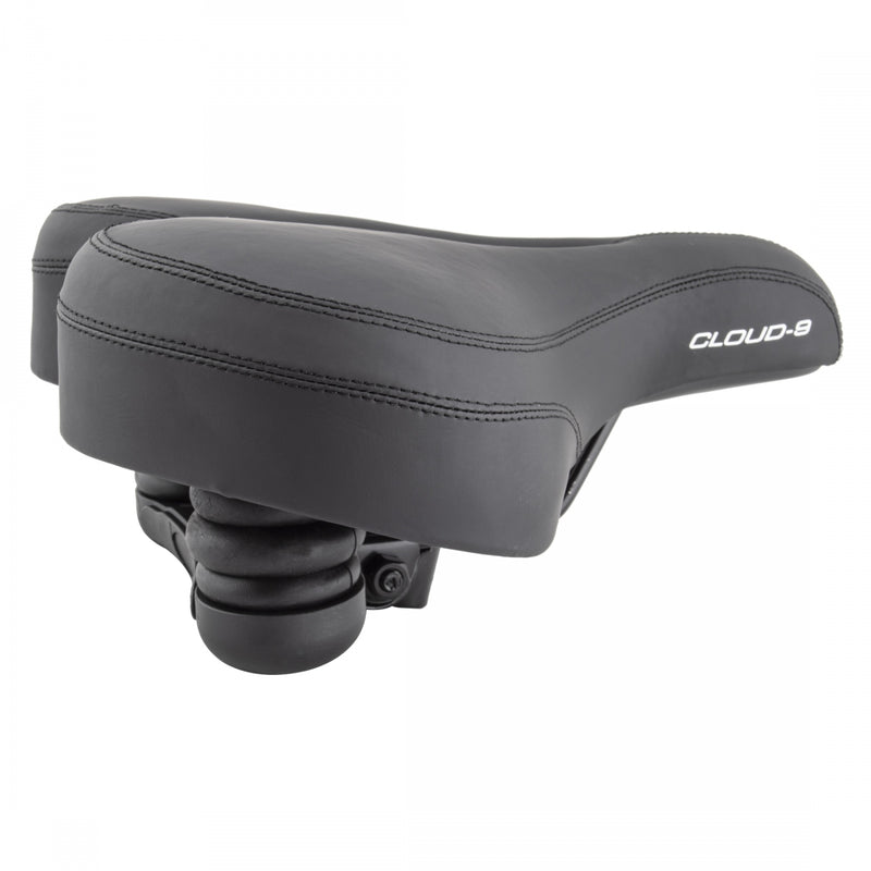 Load image into Gallery viewer, Cloud-9 Unisex Bicycle Comfort Seat - Black Emarald Cover Steel Rails