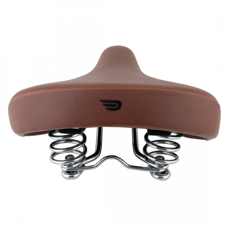 Load image into Gallery viewer, Pure Cycles City Comfy Saddle - Brown Steel Rails PVC Cover Unisex