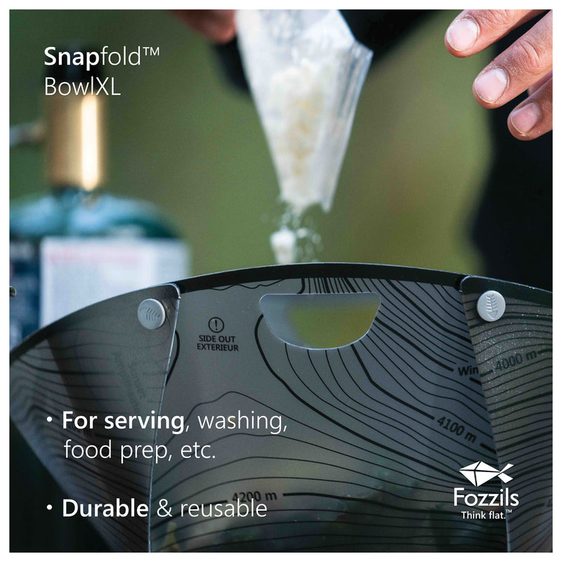 Load image into Gallery viewer, Fozzils Snapfold Bowl XL Set - Convenient Grey Plates & Bowls Combo