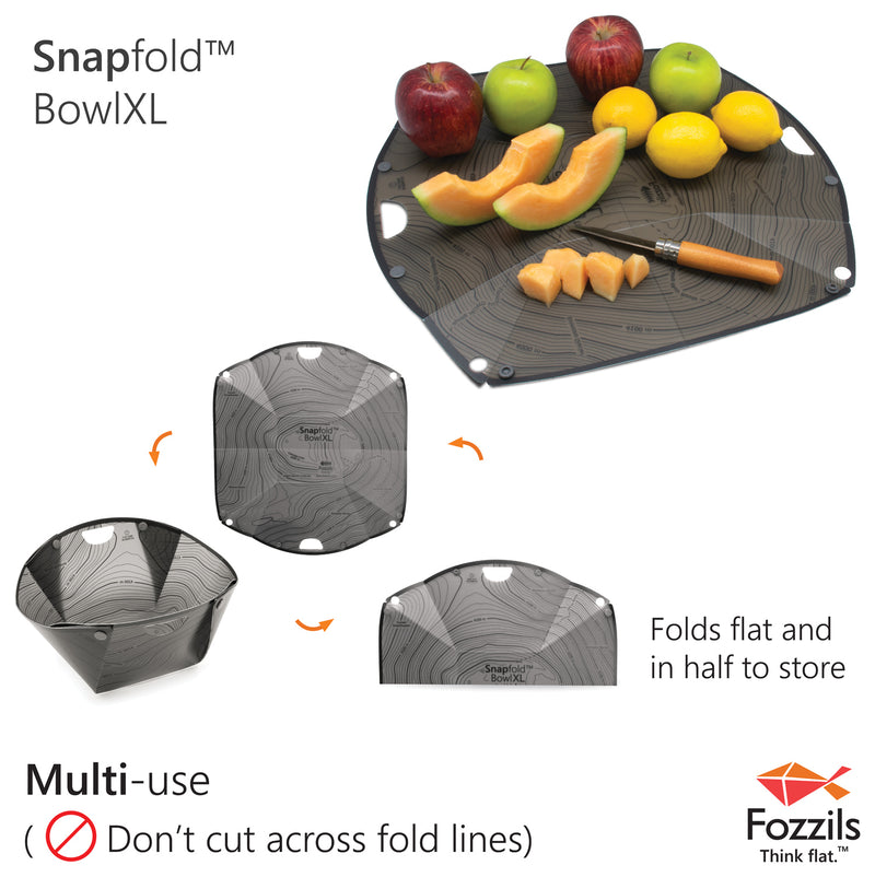 Load image into Gallery viewer, Fozzils Snapfold Bowl XL Set - Convenient Grey Plates & Bowls Combo