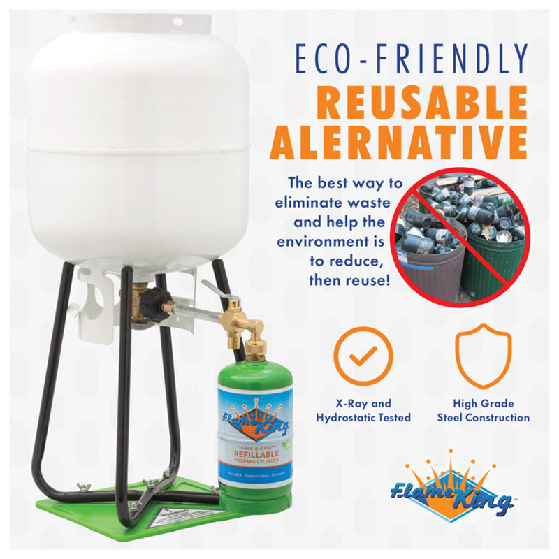Load image into Gallery viewer, Flame King Olicamp Refill Propane Kit - Convenient Refill Valve with 1L Canister