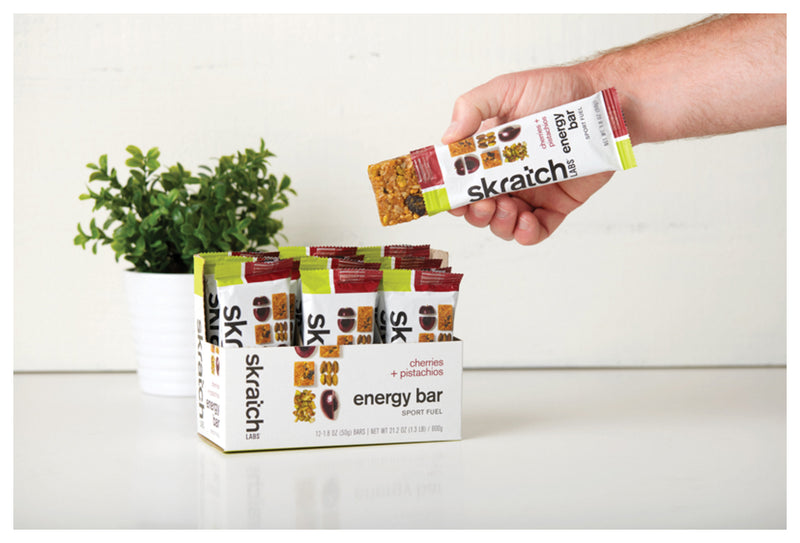 Load image into Gallery viewer, Skratch Labs Anytime Energy Bars: Cherry Pistachio - Fuel Your Day Anytime! Pack of 12