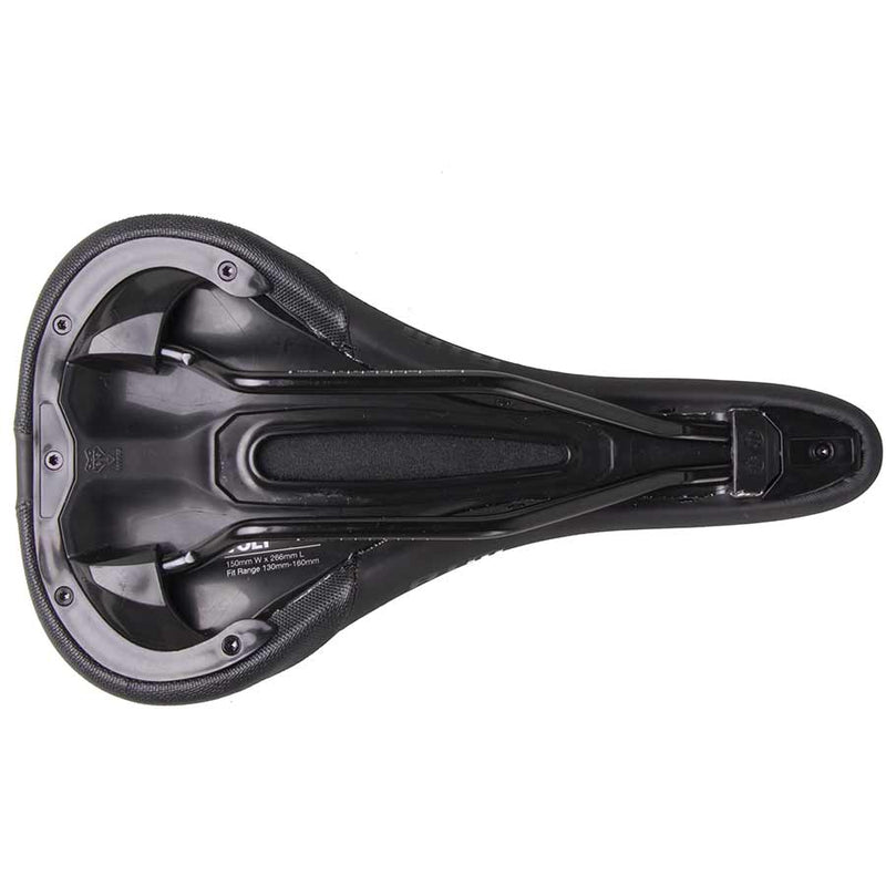 Load image into Gallery viewer, WTB Volt Saddle - Black 265mm Width Steel Rails Microfiber Cover