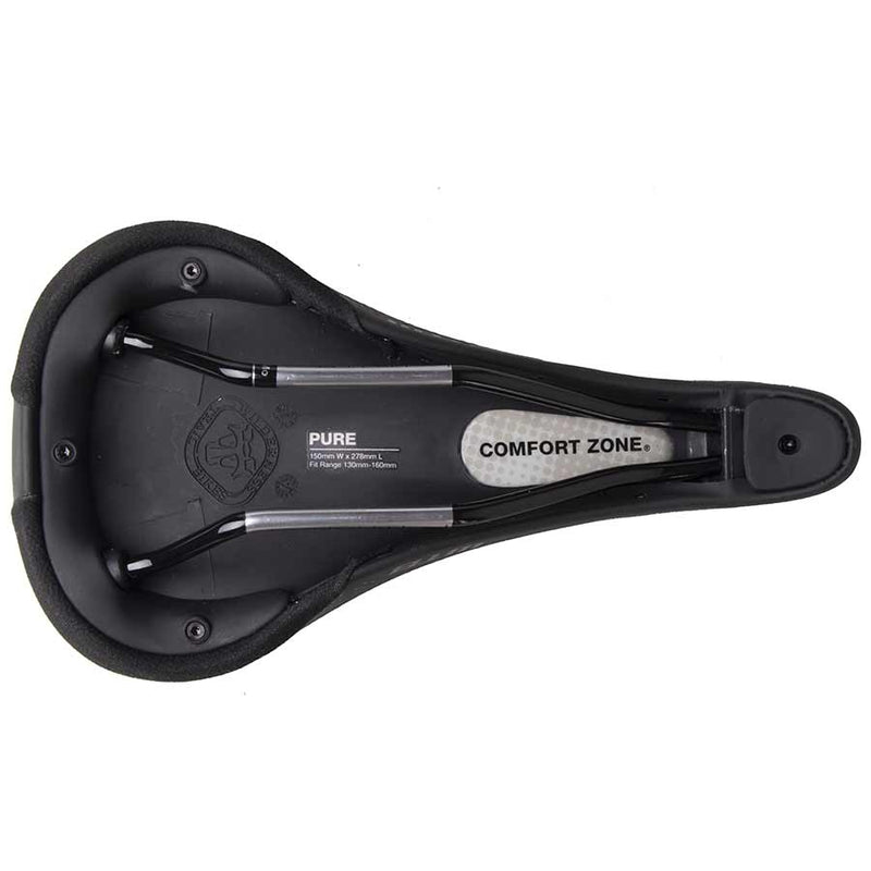 Load image into Gallery viewer, WTB Pure Saddle - Black 275mm Width Chromoly Rails Lightweight Padding