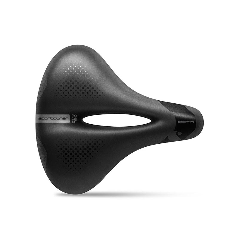 Load image into Gallery viewer, Selle Italia Zeta Comfort Gel Flow, Saddle, Unisex, 670g, Black