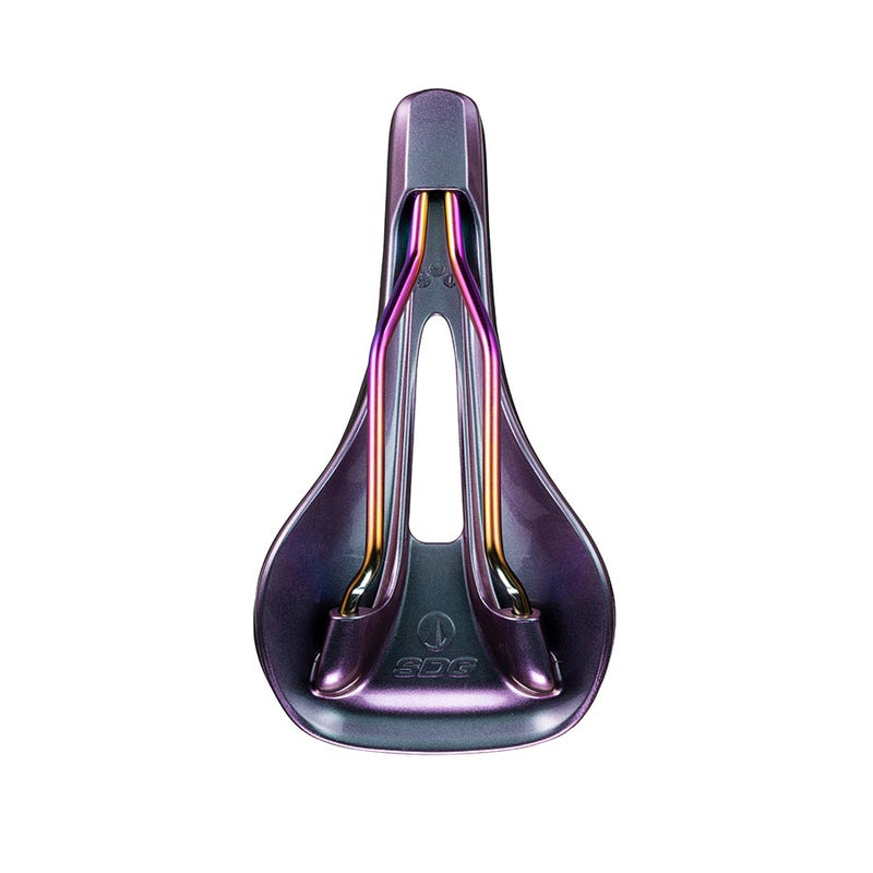 Load image into Gallery viewer, SDG Bel-Air V3 Overland Saddle - PVD Coated Lux-Alloy, Black/Oil-Slick, Limited Edition Fuel