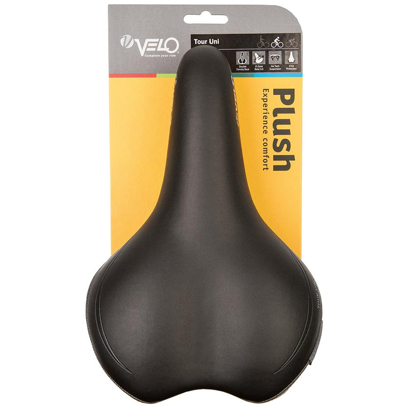 Load image into Gallery viewer, Velo Tour Uni Comfort Saddle, 261 x 171mm, 398g, Black