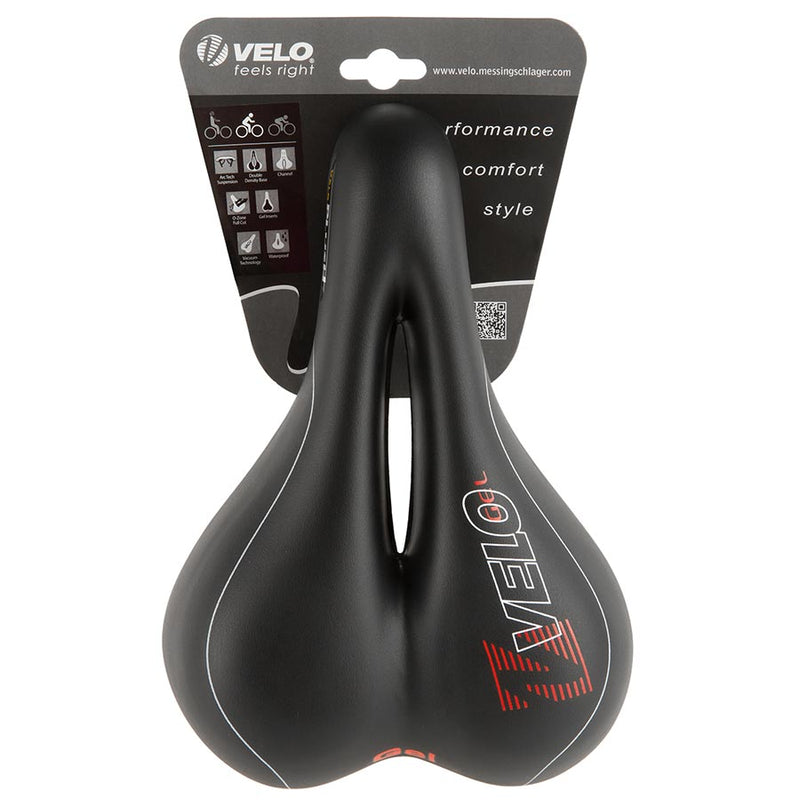Load image into Gallery viewer, Velo Plush Gel D2 Saddle 255 x 177mm, 477g, Black