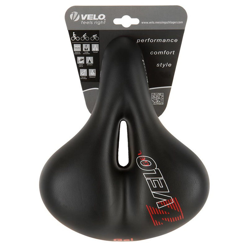 Load image into Gallery viewer, Velo Plush Gel Elasto Saddle, 254 x 200mm, Black