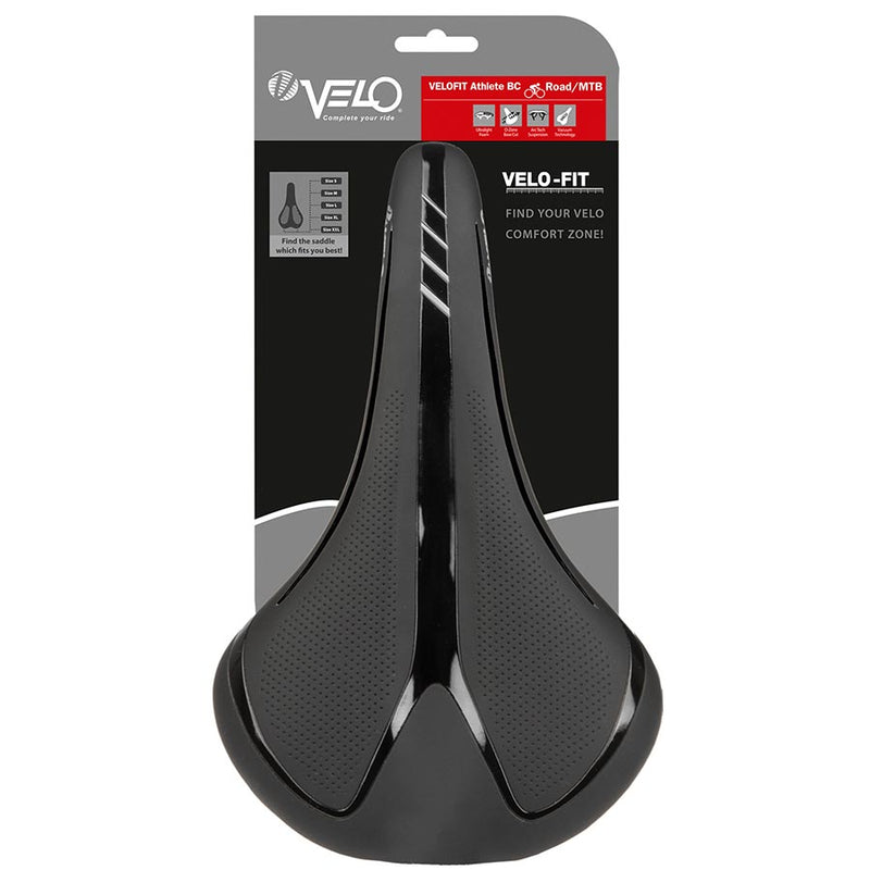 Load image into Gallery viewer, Velo Fit Athlete BC Saddle 275 x 163mm, 344g, Black