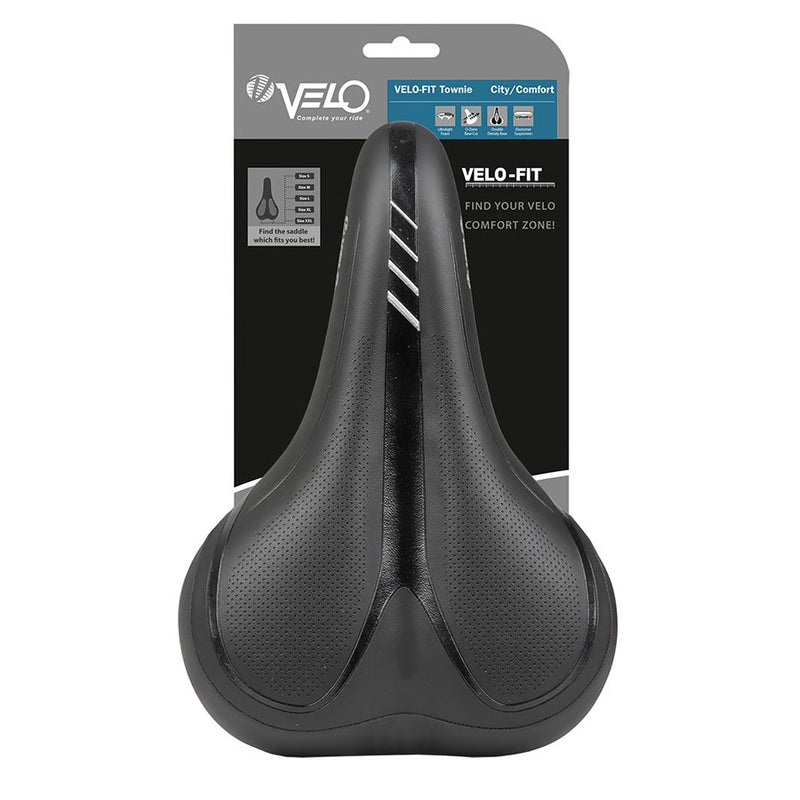 Load image into Gallery viewer, Velo Fit B-Town Saddle 268 x 199mm, 623g, Black