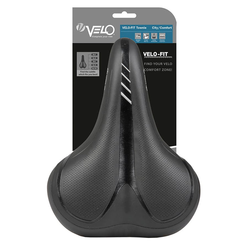 Load image into Gallery viewer, Velo Fit B-Town Saddle 267 x 238mm, 765g, Black