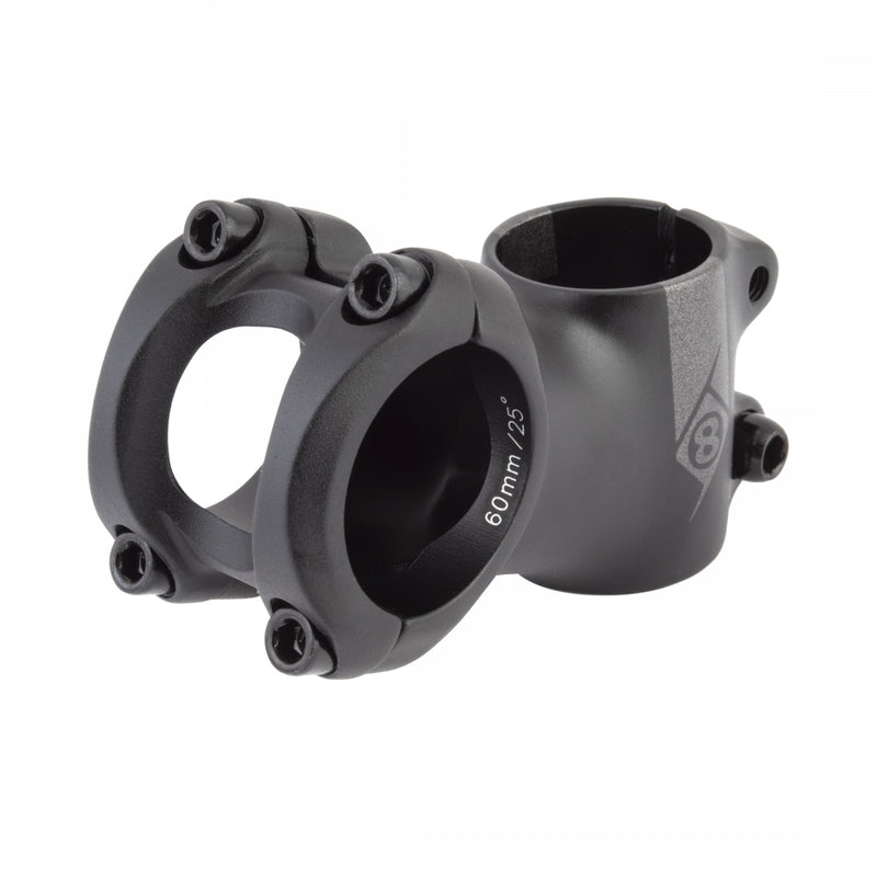 Load image into Gallery viewer, Origin8 Everland MX/GX 25 Deg Stem Bar Clamp 31.8mm 60mm 25 Deg Blk Aluminum MTB