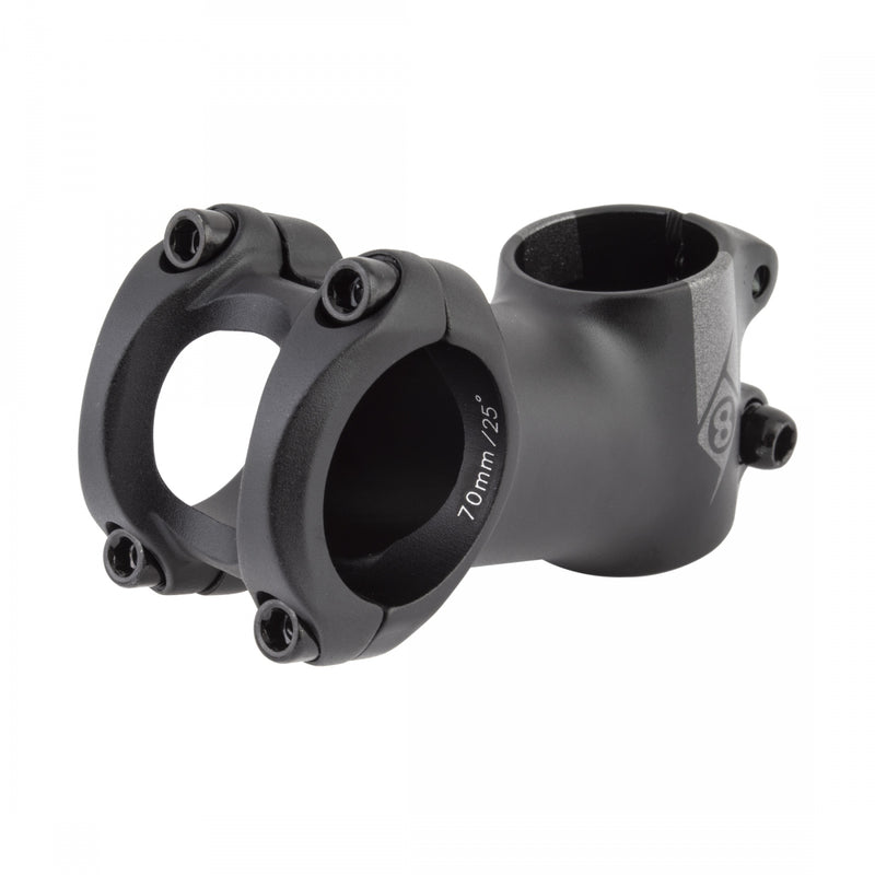 Load image into Gallery viewer, Origin8 Everland MX/GX 25 Deg Stem Bar Clamp 31.8mm 70mm 25 Deg Blk Aluminum MTB