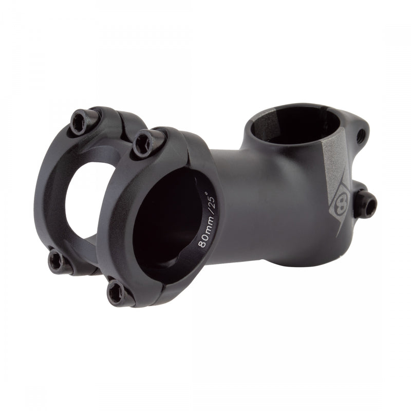 Load image into Gallery viewer, Origin8 Everland MX/GX 25 Deg Stem Bar Clamp 31.8mm 80mm 25 Deg Blk Aluminum MTB