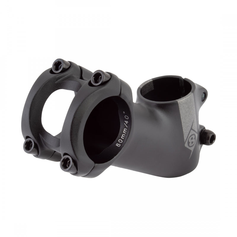 Load image into Gallery viewer, Origin8 Everland MX/GX 40 Deg Stem Bar Clamp 31.8mm 80mm 40 Deg Blk Aluminum MTB