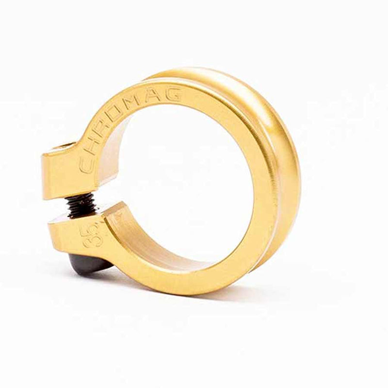 Load image into Gallery viewer, Chromag NQR Seatpost clamp with bolt, 35mm, Gold