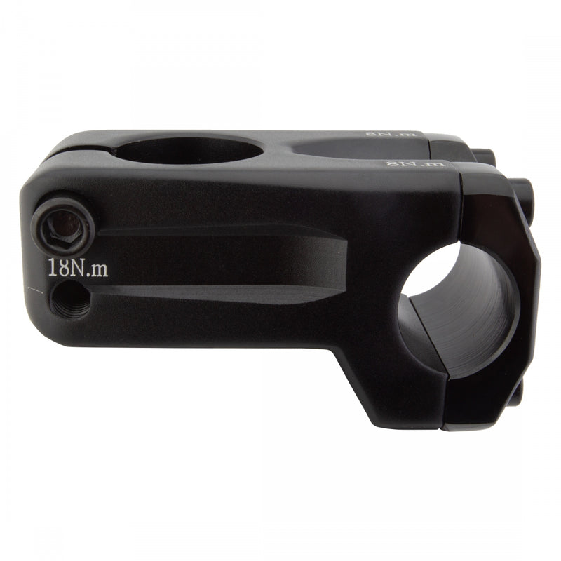 Load image into Gallery viewer, Origin8 Fix8 Stem Threadless Clamp 25.4mm Length 50mm 0 Deg Black Aluminum BMX