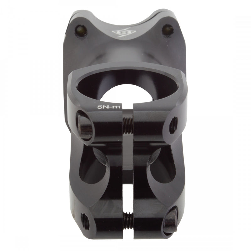 Load image into Gallery viewer, Origin8 Flux Stem 80mm Clamp 31.8mm +/-5 Deg Black Aluminum Road / Mountain