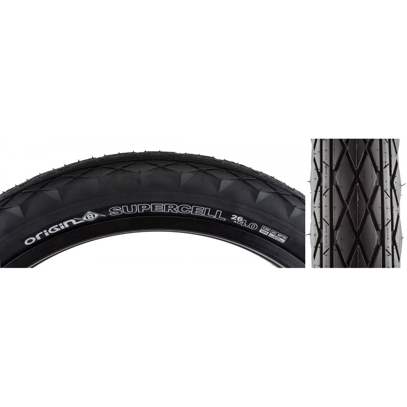 Load image into Gallery viewer, Pack of 2 Origin8 Supercell 26x4.0 Clincher Fold TPI 20 Black/Black Reflective