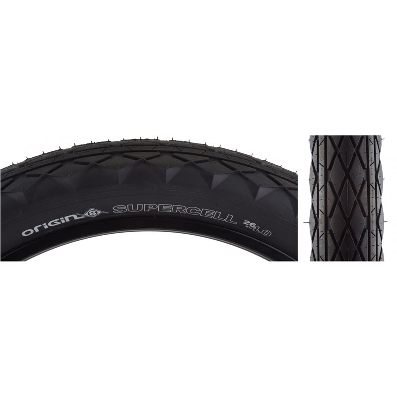 Load image into Gallery viewer, Pack of 2 Origin8 Supercell 26x4.0 Clincher Wire TPI 20 Black/Black Reflective