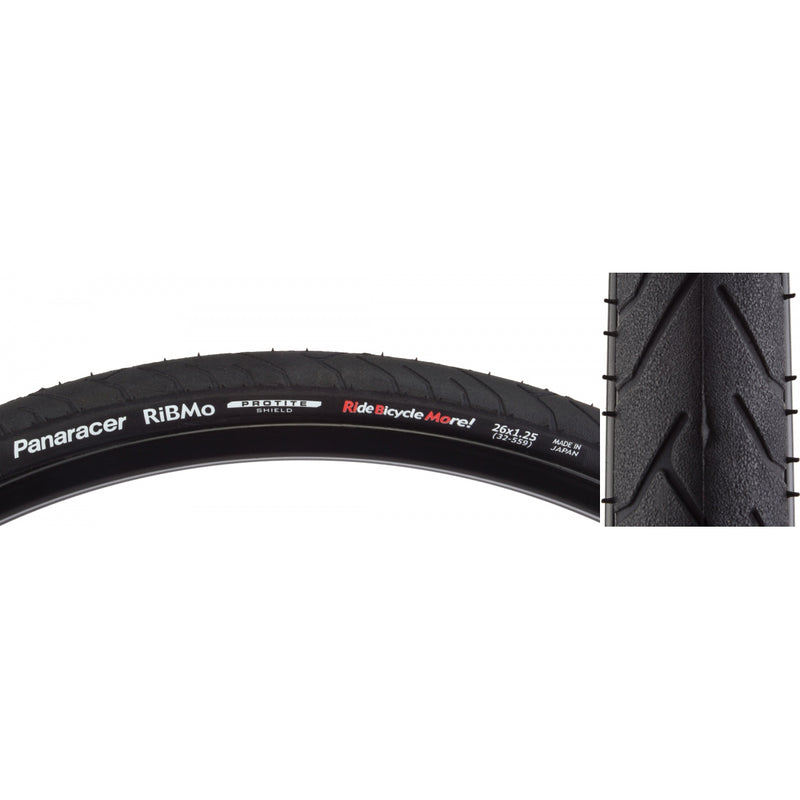 Load image into Gallery viewer, Pack of 2 Panaracer Ribmo 26x1.25 Clincher Wire TPI 95 Black/Black Reflective