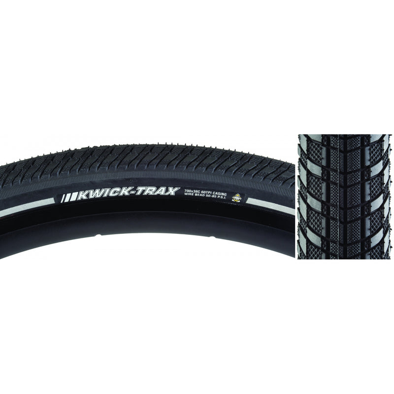 Load image into Gallery viewer, Pack of 2 Kenda Kwick Trax 700x38 Clincher Wire TPI 85 Black/Bsk Reflective
