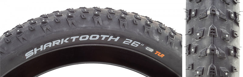 Load image into Gallery viewer, Pack of 2 Arisun Sharktooth 26x4.0 Studded Tubeless TPI 20 Blk/Black Reflective