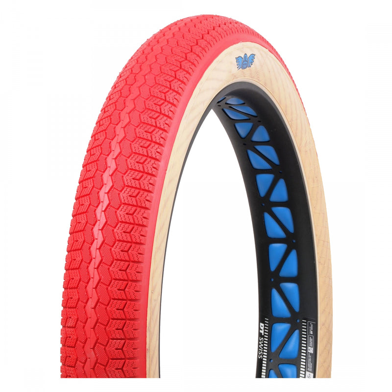 Load image into Gallery viewer, SE Bikes Chicane 26 x 3.5 Clincher Wire PSI 85 TPI 60 Rd/Tan Reflective BMX