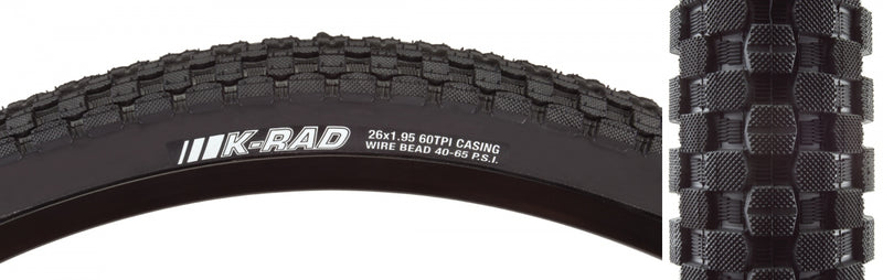Load image into Gallery viewer, Pack of 2 Kenda KRad Sport 26x1.95 Clincher Wire TPI 65 Black/Bsk Reflective