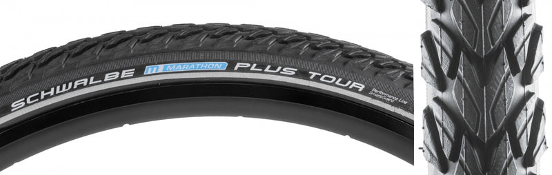 Load image into Gallery viewer, Schwalbe Marathon Plus Tour 700x35 E-Bike & Trekking Tire Bundle Heavy Duty Puncture Protection, Reflective Sidewall, SmartGuard Technology
