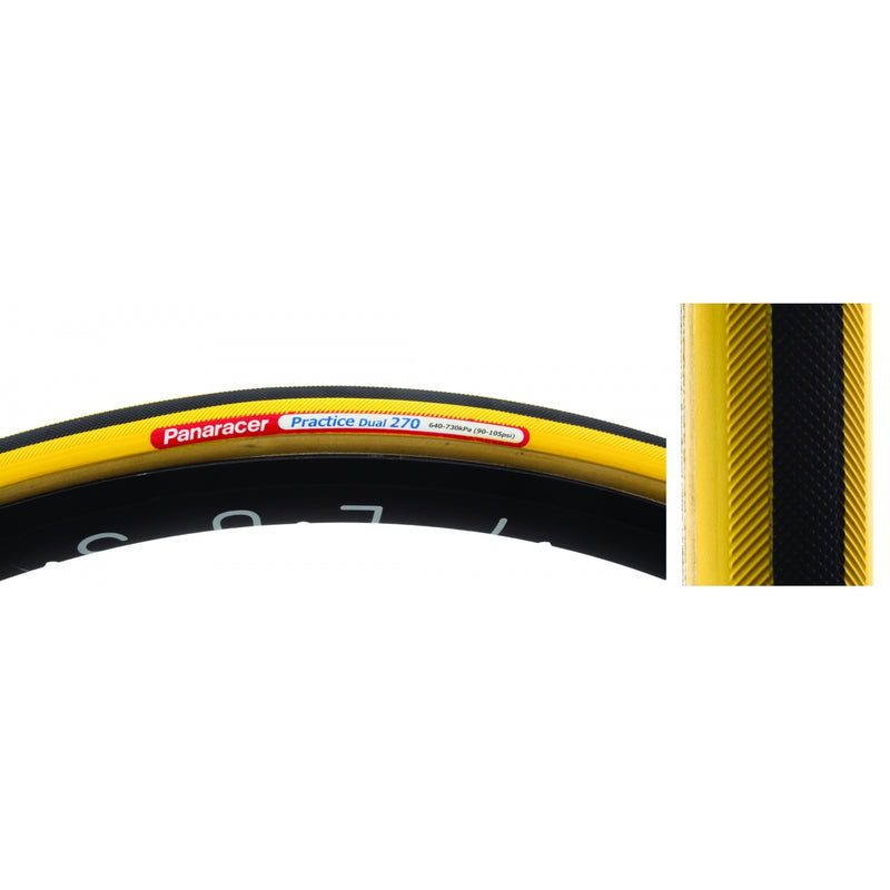 Load image into Gallery viewer, Pack of 2 Panaracer Practice Dual 700x22 TPI 105 Black/Ysk Reflective Road