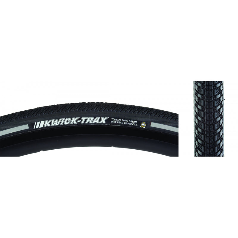 Load image into Gallery viewer, Pack of 2 Kenda Kwick Trax 700x32 Clincher Wire TPI 85 Black/Bsk Reflective