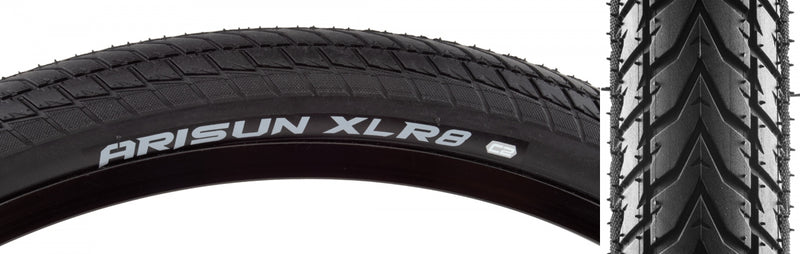 Load image into Gallery viewer, Pack of 2 Arisun XLR8 Touring 20x1.5 Clincher Wire TPI 85 Black/Black Reflective