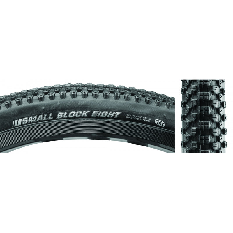 Load image into Gallery viewer, Pack of 2 Kenda Small Block 8 Sport 20x11/8 Clincher Wire TPI 100 Bk/Bsk BMX