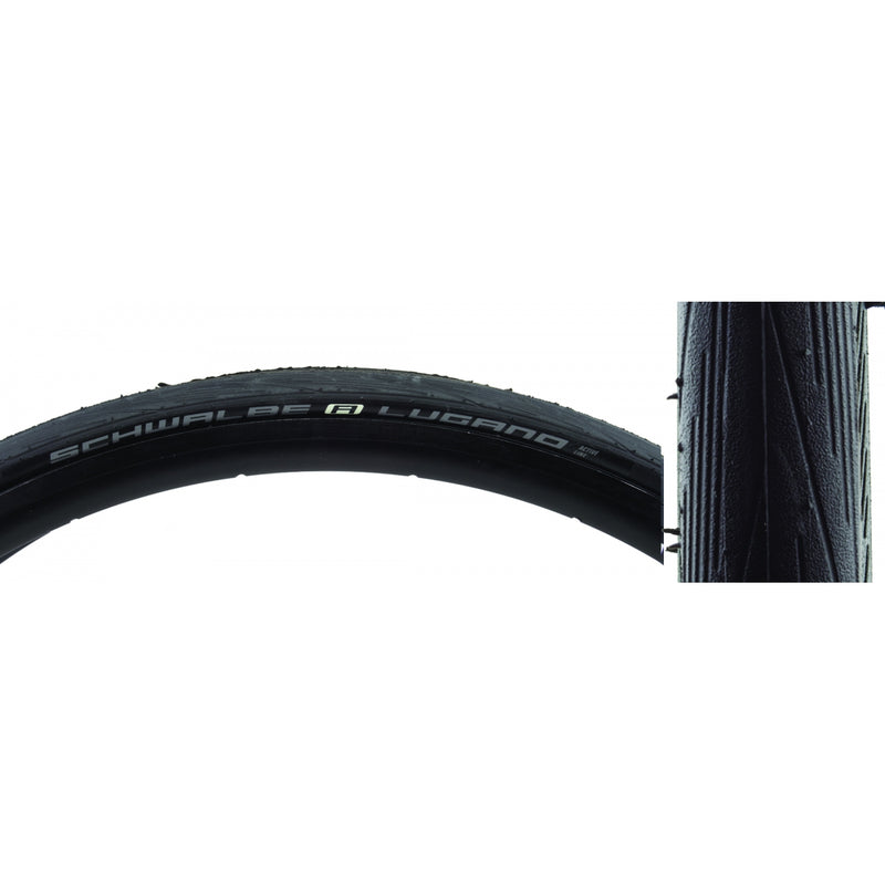 Load image into Gallery viewer, Pack of 2 Schwalbe Lugano II Tire 700 x 25 Clincher Wire Black Endurance