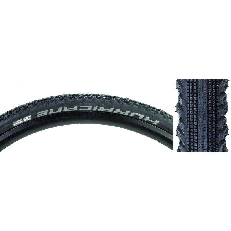 Load image into Gallery viewer, Pack of 2 Schwalbe Hurricane 700x40 Wire TPI 85 Black/Black Reflective Road Tire